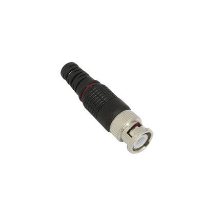 Conector BNC macho en 75 Ohm con Base de Alivio Plástica Negra para Cable Coaxial RG-59/ Níquel/ Oro / Teflón. Conector BNC macho en 75 Ohm con Base de Alivio Plástica Negra para Cable Coaxial RG-59/ Níquel/ Oro / Teflón.